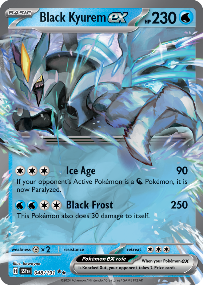 Black Kyurem ex - English - Surging Sparks - 048/191 - Double Rare - NM