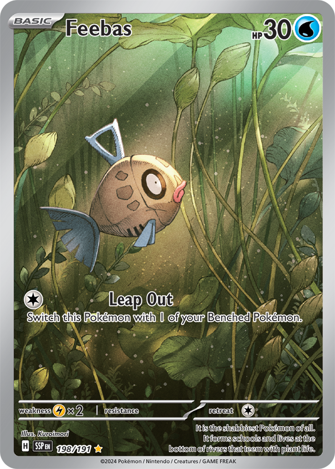 Feebas - English - Surging Sparks - 198/191 - Illustration Rare - NM