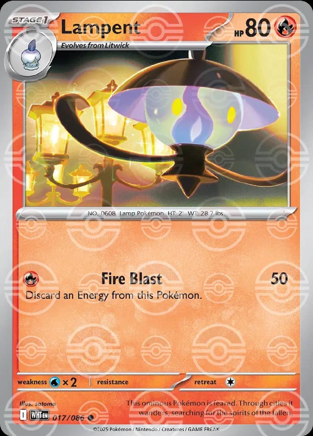 Lampent - English - White Flare - 017/086 - Poke Ball Foil - NM