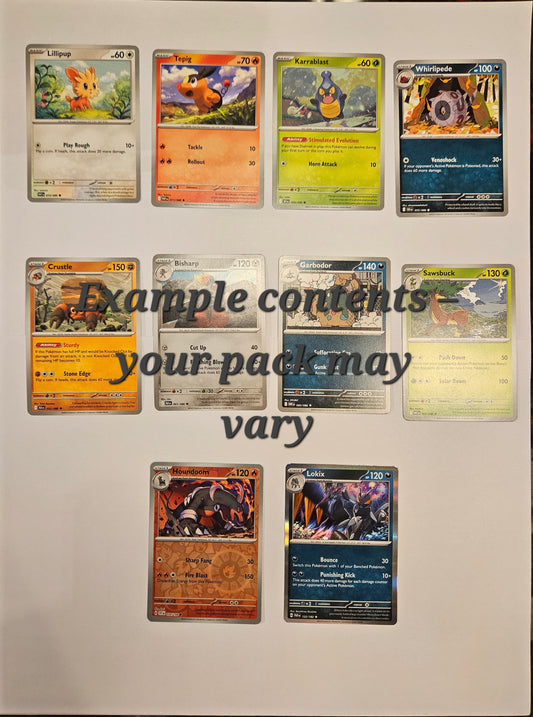 Pokémon Card Pack - 10 Cards (2 Holo/Reverse Holo + 8 Commons/Uncommons)