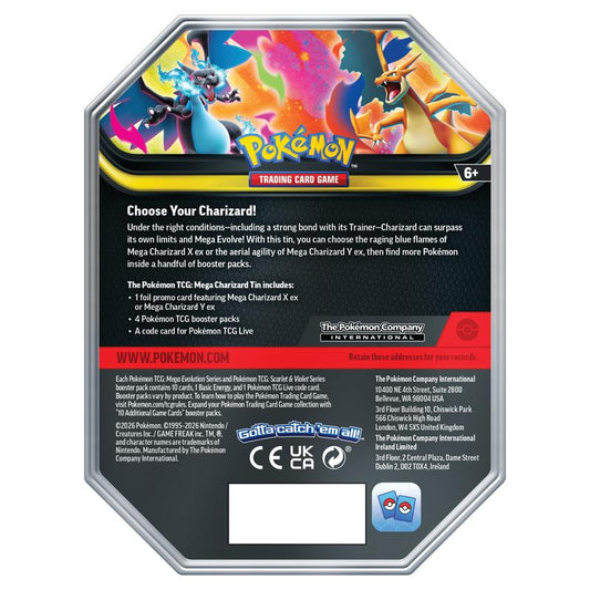 Pokemon TCG: Mega Evolution - Mega Charizard X ex Tin - English