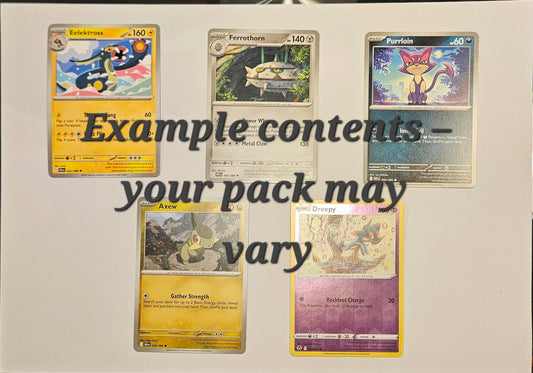 Pokémon Card Pack - 5 Cards (1 Holo/Reverse Holo + 4 Commons/Uncommons)