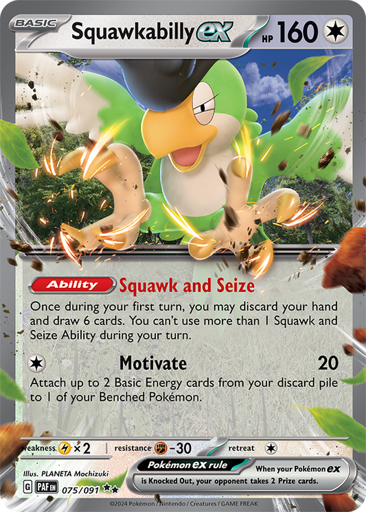 Squawkabilly ex - English - Paldean Fates - 075/091 - Double Rare - NM