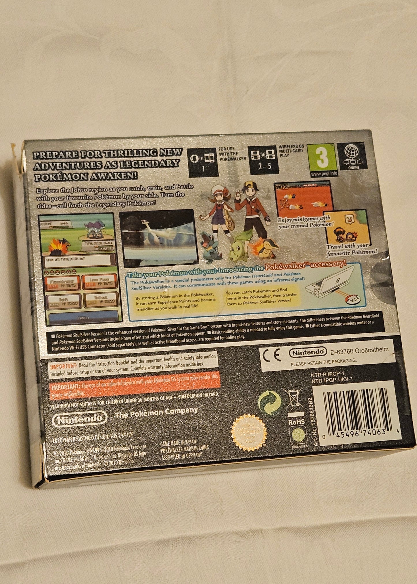 Pokemon Soul Silver - Original NDS Box, Manual & Pokewalker (No Game) - English