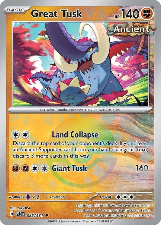 Great Tusk - English - Prismatic Evolutions - 055/131 - Poke Ball Foil - NM
