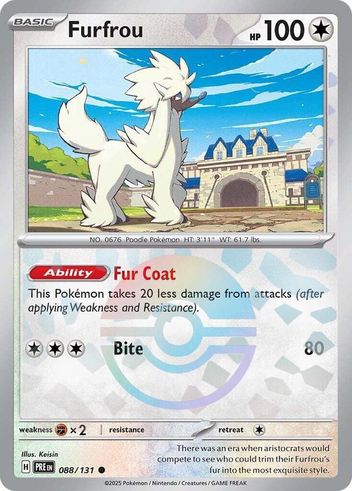 Furfrou - English - Prismatic Evolutions - 088/131 - Poke Ball Foil - NM