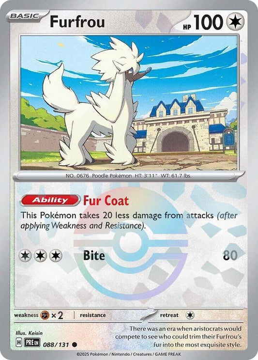 Furfrou - English - Prismatic Evolutions - 088/131 - Poke Ball Foil - NM
