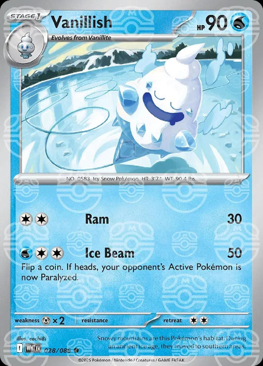 Vanillish - English - White Flare - 028/086 - Master Ball Foil - NM