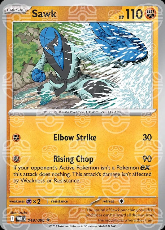 Sawk - English - White Flare - 049/086 - Master Ball Foil - NM