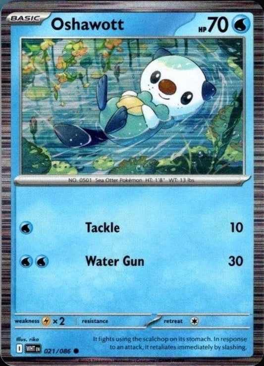 Oshawott - English - White Flare - 021/086 - Poster Holo - NM