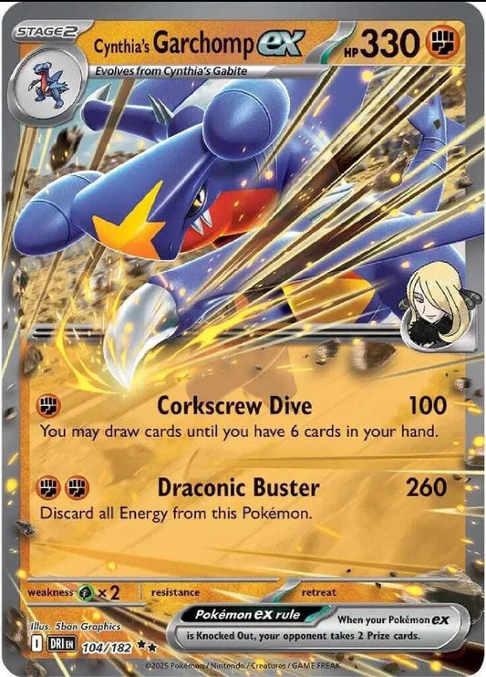 Cynthia's Garchomp ex - English - Destined Rivals - 104/182 - Double Rare - NM