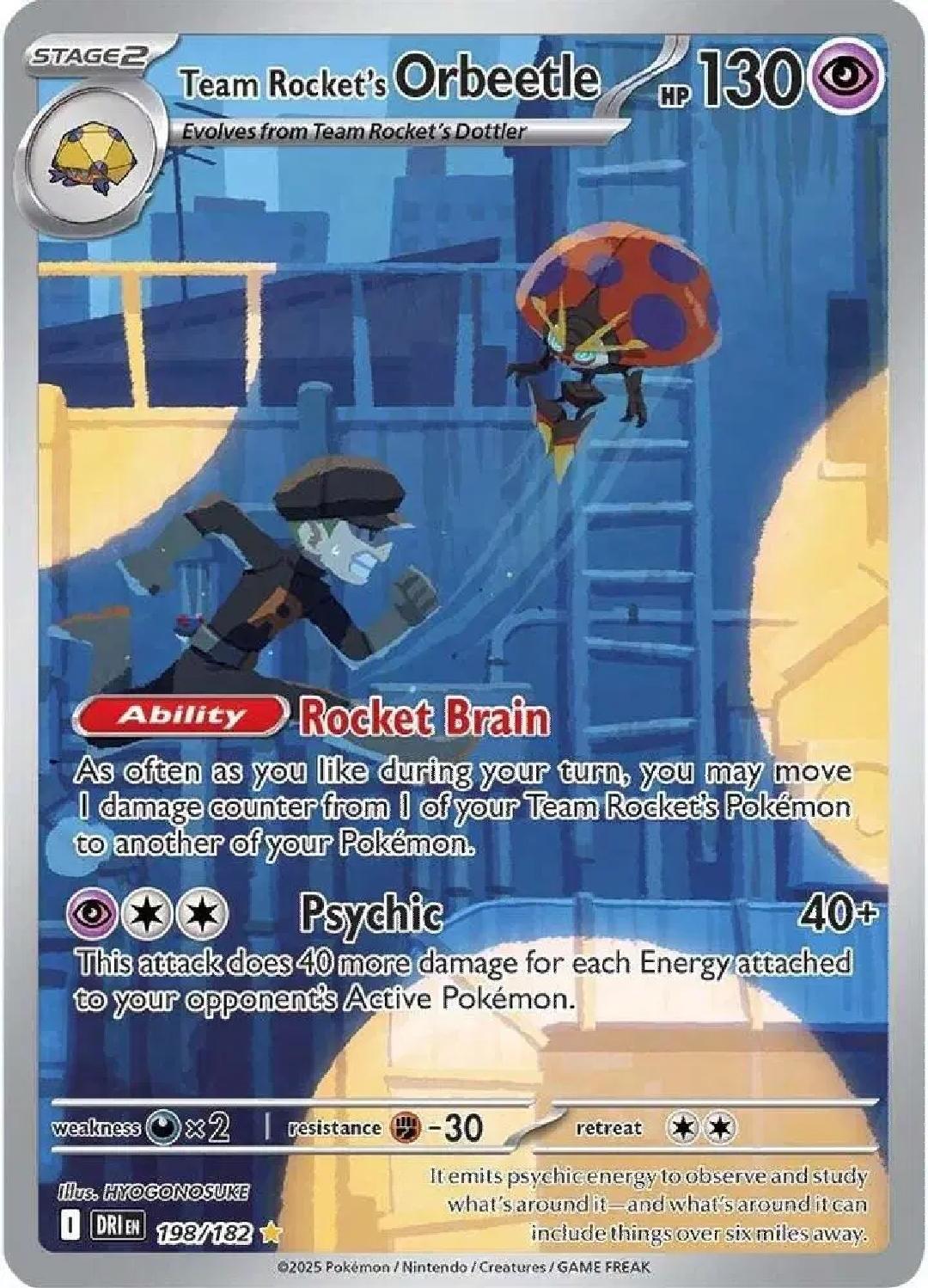 Team Rocket's Orbeetle ex - English - Destined Rivals - 198/182 - Illustration Rare - NM
