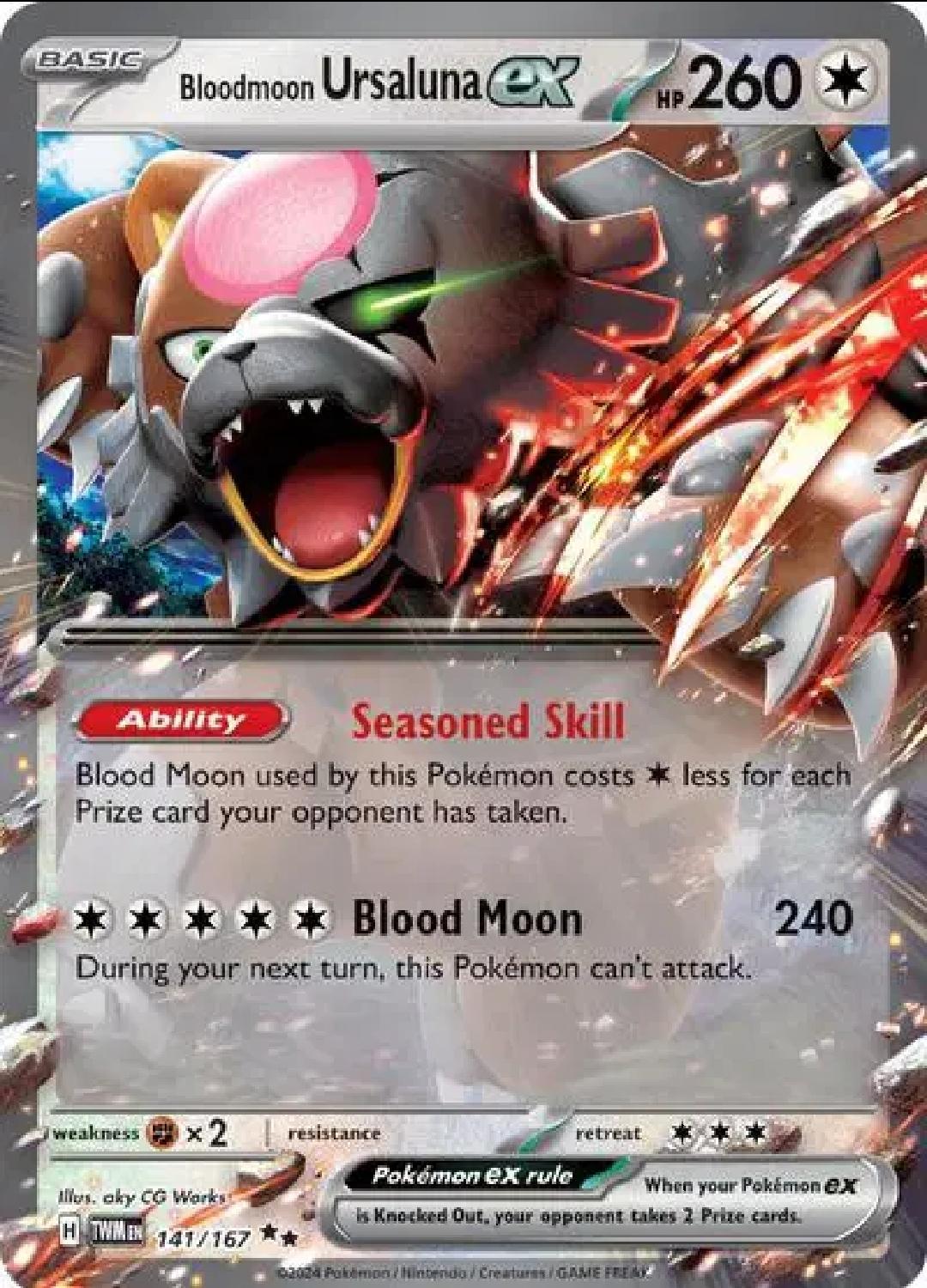 Bloodmoon Ursaluna ex - English - Twilight Masquerade - 141/167 - Double Rare - NM