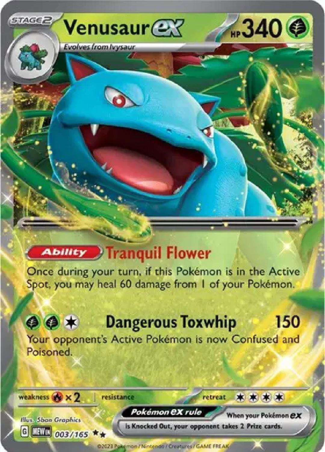 Venusaur ex - English - Scarlet & Violet 151 - 003/165 - Double Rare - NM