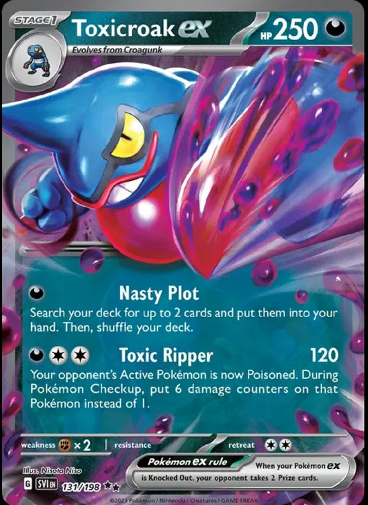 Toxicroak ex - English - Scarlet & Violet - 131/198 - Double Rare - NM