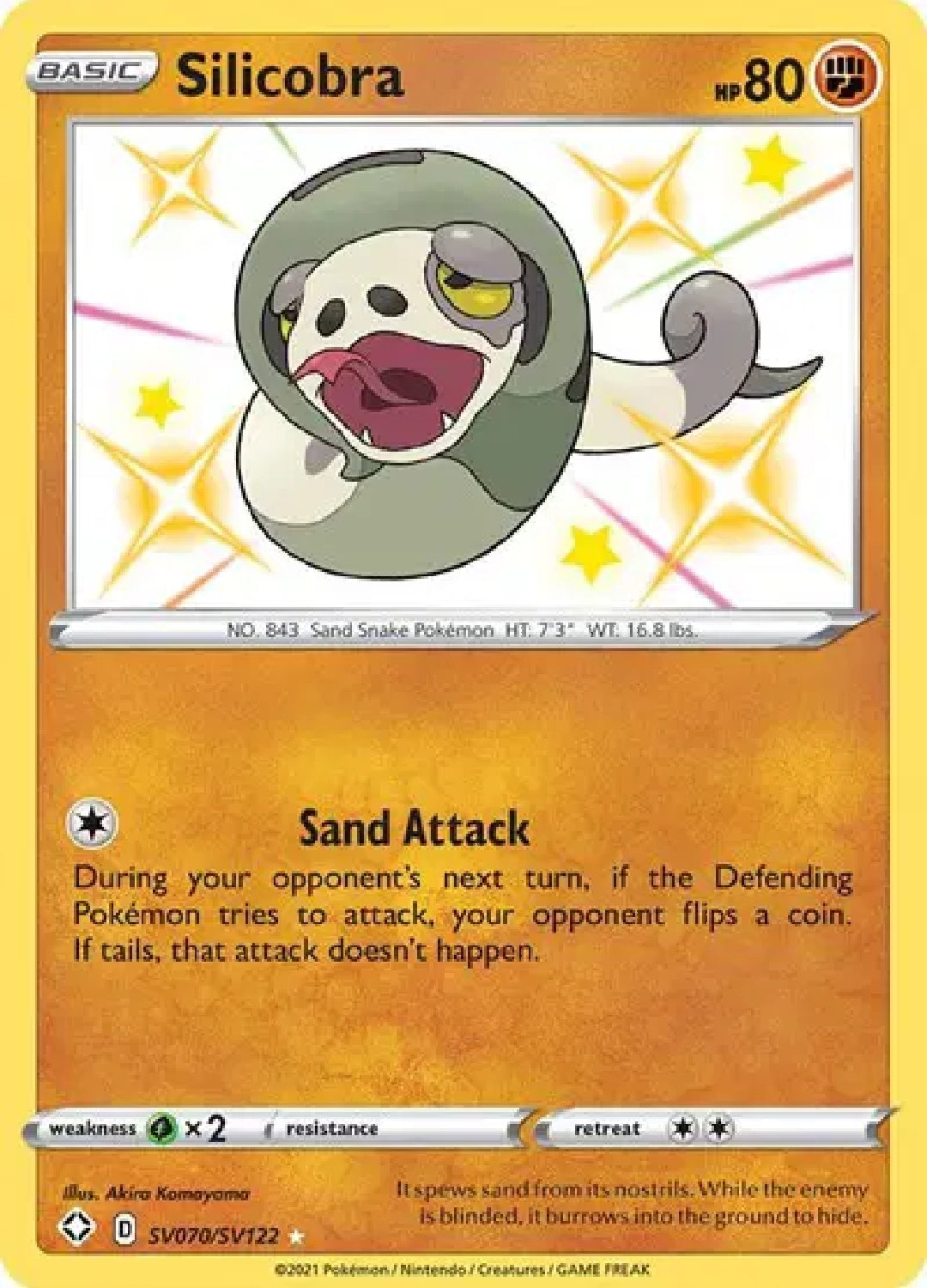 Silicobra - English - Shining Fates - SV070/SV122 - Shiny Rare - NM