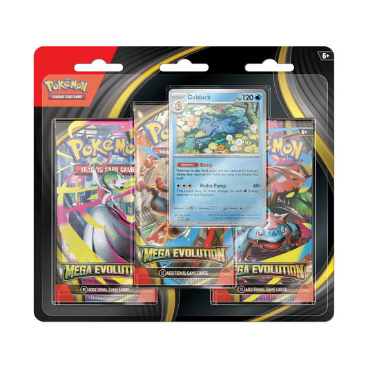Pokemon TCG: Mega Evolution - 3 Pack Blister (Golduck) - English