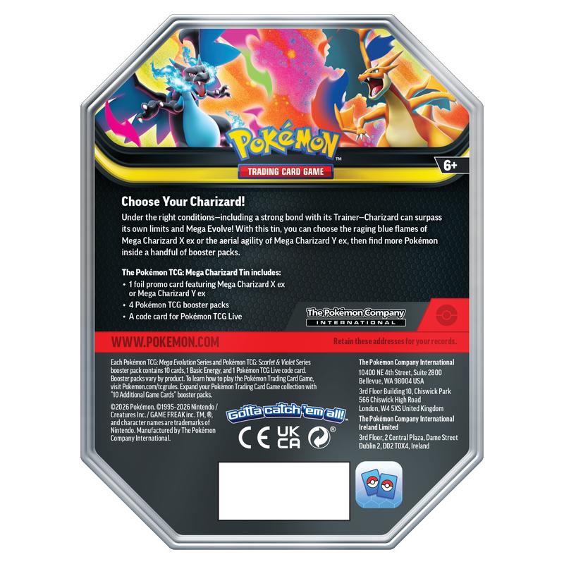 Pokemon TCG: Mega Evolution - Mega Charizard X ex Tin - English