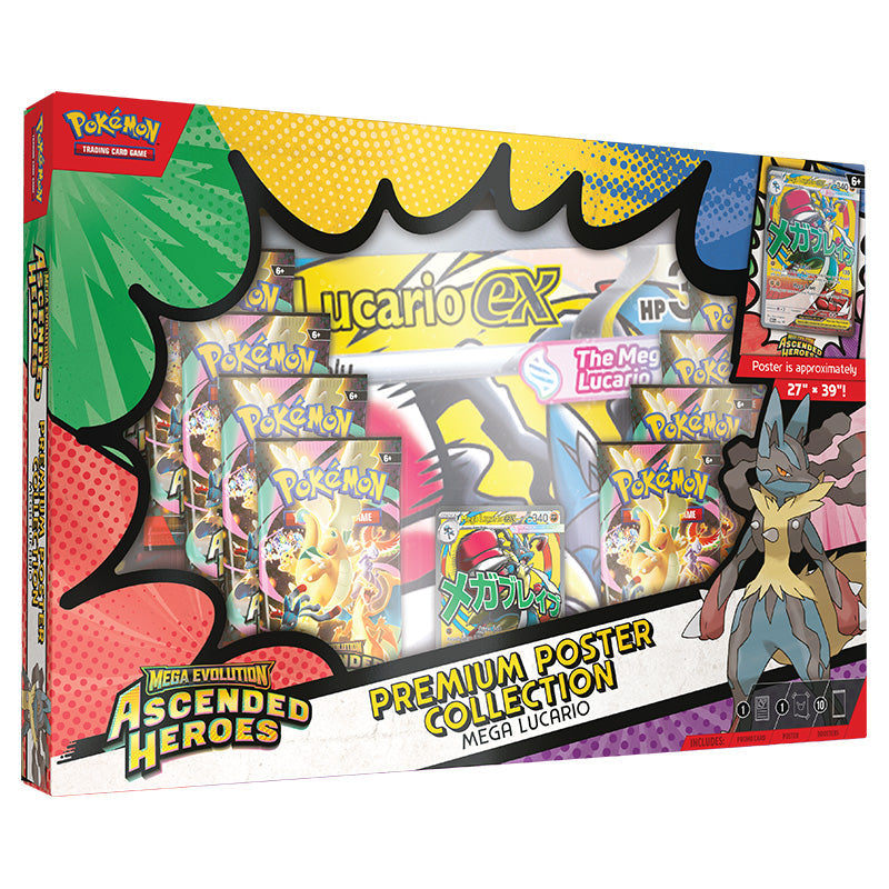 Pokemon TCG: Ascended Heroes - Mega Lucario ex Premium Poster Collection - English